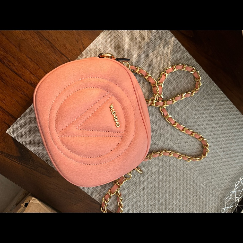 Pink authentic Valentino handbag with gold hardware
